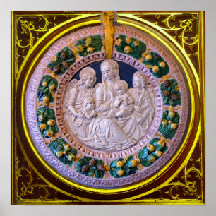 POSTER MADONE AVEC ENFANT ET SAINTS