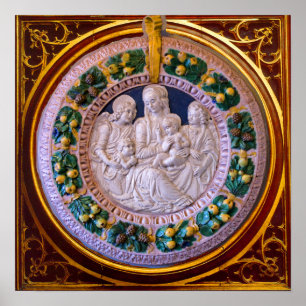 POSTER MADONE AVEC ENFANT ET SAINTS
