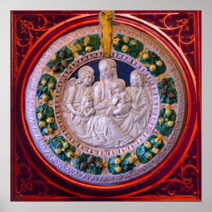 POSTER MADONE AVEC ENFANT ET SAINTS