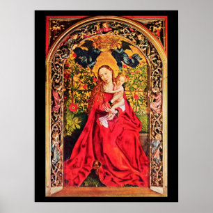 POSTER MADONE DE LA TONNELLE DE ROSES