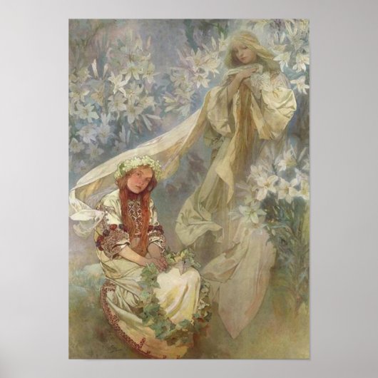Poster Madone des Lys par Alphonse Mucha (Devant)