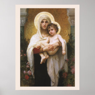 Poster Madone des Roses de Bouguereau