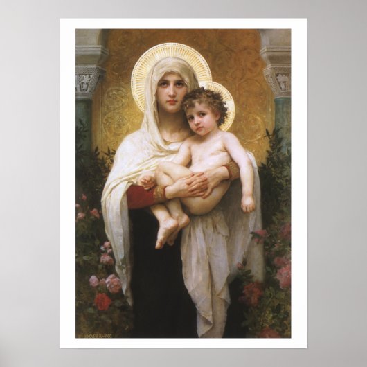 Poster Madone des Roses de Bouguereau (Devant)