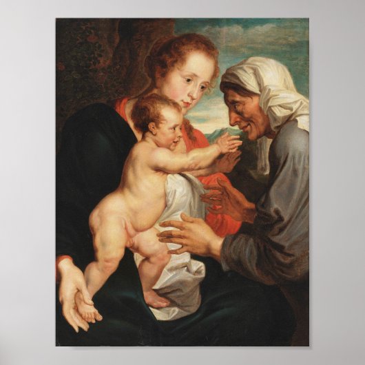 Poster Madone et Enfant avec Sainte Anne (Devant)