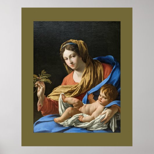 Poster Madone et Enfant Vacances Noël (Devant)
