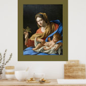 Poster Madone et Enfant Vacances Noël (Cuisine)
