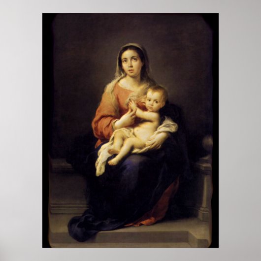 Poster Madonna and Child - Virgin Mary - Murillo (Devant)