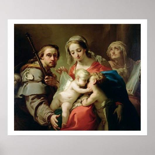 Poster Madonna and Child with Saints John, Anna and Rocco (Devant)