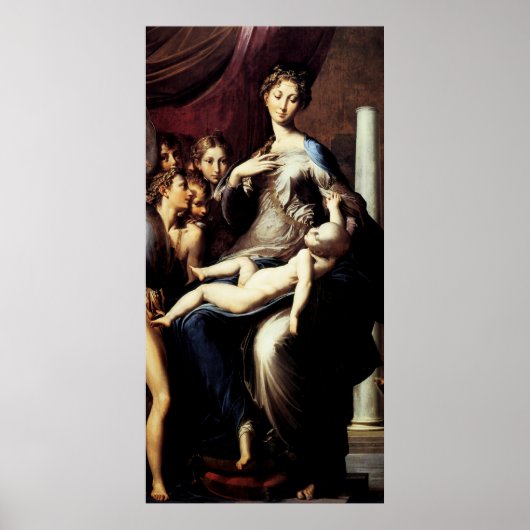 Poster Madonna au long cou par Parmigiano (Devant)