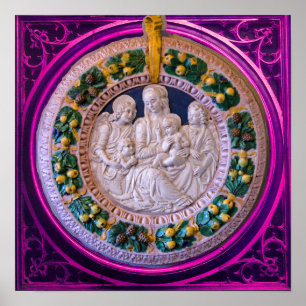 POSTER MADONNA AVEC ENFANT ET SAINTS