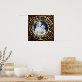 POSTER MADONNA AVEC ENFANT RENAISSANCE FLORAL CROWN (Cuisine)