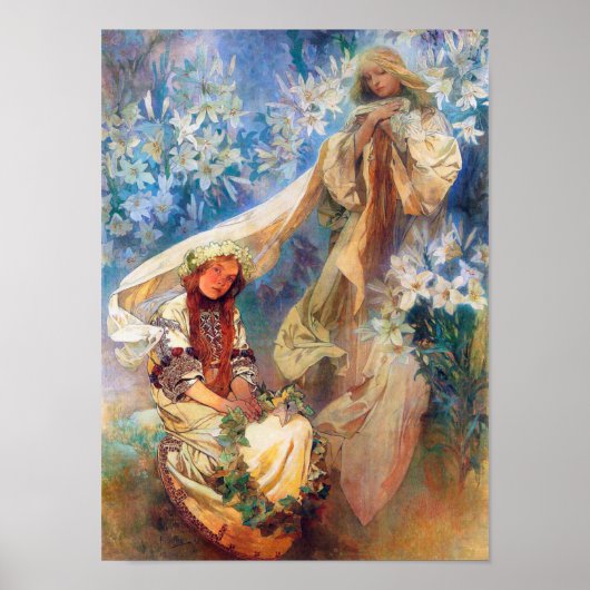 Poster Madonna de la Lily, Mucha (Devant)