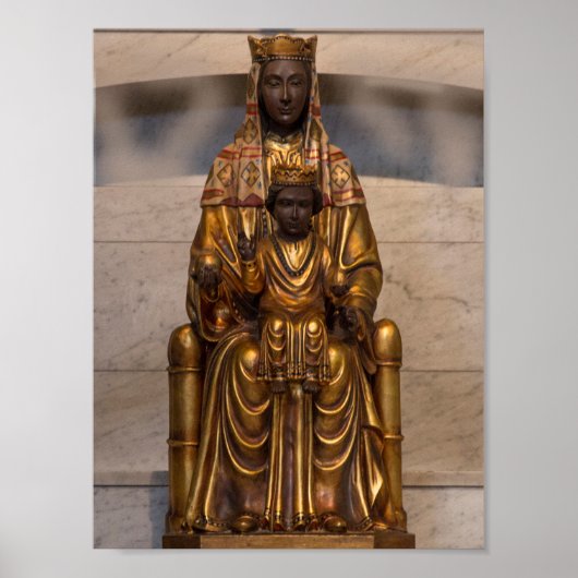 Poster Madonna de Montserrat Noir Vierge Marie (Devant)