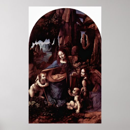 Poster Madonna des Rochers par Léonard de Vinci (Devant)