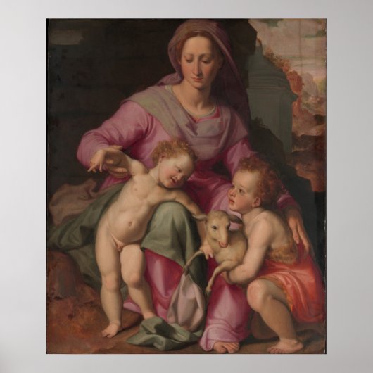 Poster Madonna & Enfant avec Saint Jean le Baptiste (Devant)