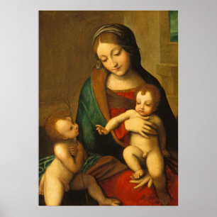 Poster Madonna et enfant avec des saints