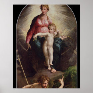 Poster Madonna et enfant avec St John et St Jerome, 15