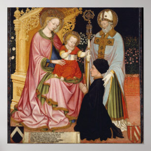 Poster Madonna et l'enfant avec le donateur