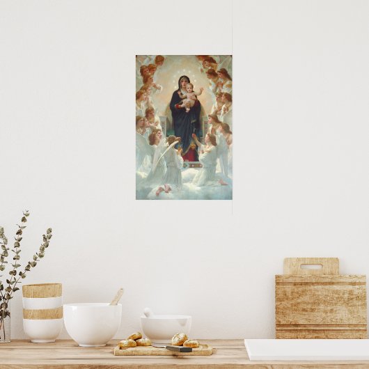 Poster Madonna et l'enfant avec les anges (Cuisine)