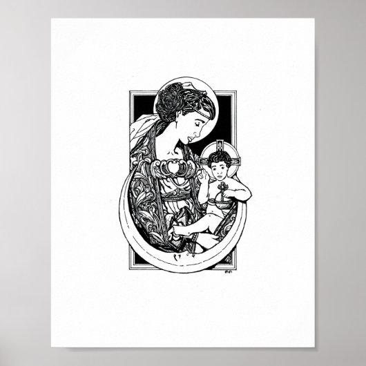 Poster Madonna et l'enfant (papier d'archives) (Devant)