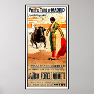 Poster Madrid, Arène de tauromachie, Espagne, course de t