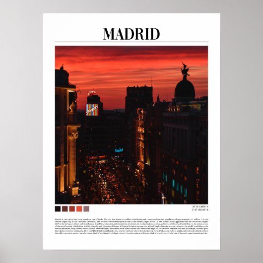 Poster Madrid - Espagne (Devant)