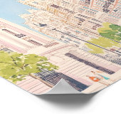 Poster Madrid Espagne Gouache Illustration Voyage (Coin)