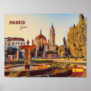 Poster Madrid Espagne Tourisme souvenir