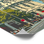 Poster Madrid Espagne Vintage Retro Voyage Illustration (Coin)