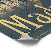 Poster Madrid Espagne Vintage Retro Voyage Illustration (Coin)