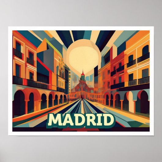 Poster Madrid Espagne Voyage artistique coloré (Devant)