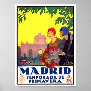 Poster Madrid Espagne voyage millésime
