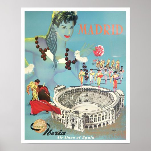 Poster Madrid Espagne voyage millésime (Devant)