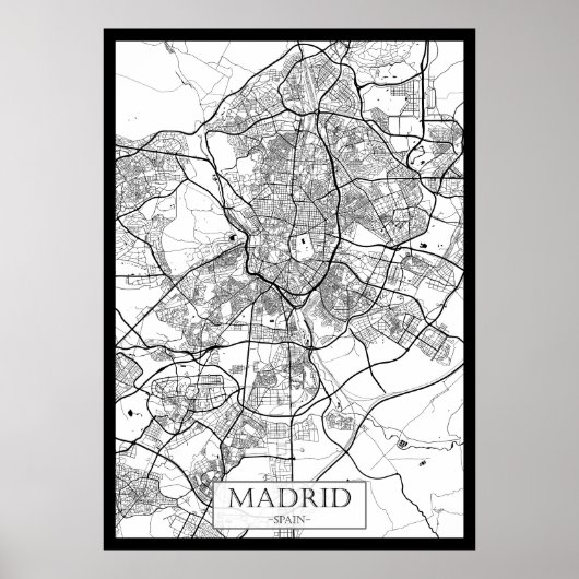 Poster Madrid Spain Map (Devant)