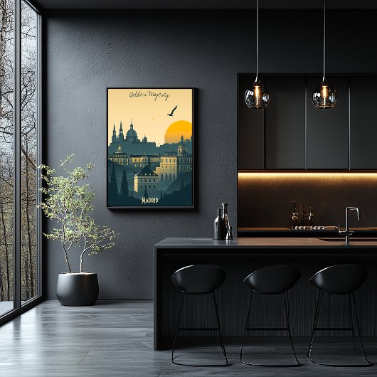 Poster Madrid Sunrise - Royal City Silhouettes