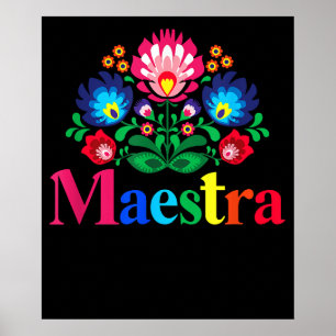 Poster Maestra Fière Enseignant Espagnol Enseignant Bilin