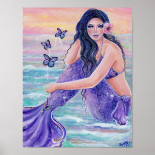 Poster Maeva océan de sirène tropicale par Renee Lavoie
