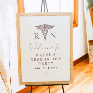 Poster MAEVE Rose Gold Nurse Graduation Bienvenue