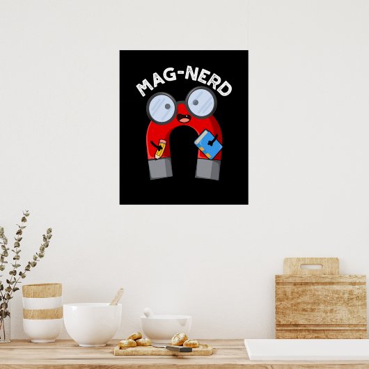 Poster Mag nerd Funny Nerd Magnet Pun Dark BG (Cuisine)