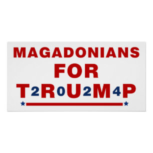 Poster Magadoniens pour Trump 2024 Red Blue Star