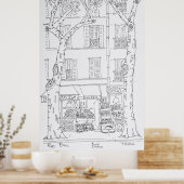 Poster Magasin d'alimentation | Rue Brea, Paris, France (Cuisine)