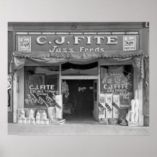 Poster Magasin de denrées de petite ville, 1936. Photo vi