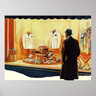 Poster Magasin de détail vintage pour entreprise, Man Win