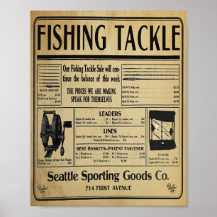 Poster Magasin de remorques de pêche vintage Imprimer