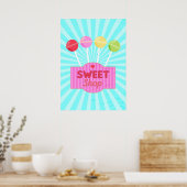 Poster Magasin de sucreries Retro Pastel Candy Lollipops (Cuisine)