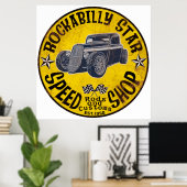 Poster Magasin de vitesse de la vieille école (Bureau à domicile)