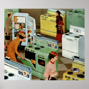 Poster Magasin d'exposition de l'appliance vintage Commer