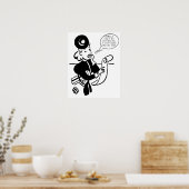 Poster Magasinez une femme rétro avec une citation financ (Cuisine)