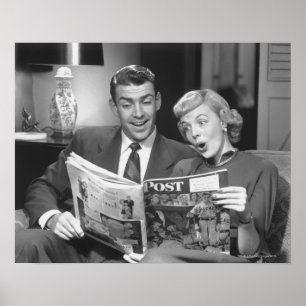 Poster Magazine Couple Reading