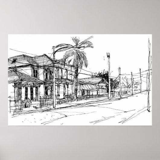 Poster Magazine Street, Nouvelle-Orléans (Devant)